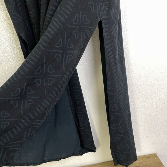 Dairi Fashions Knit Cardigan Sweater Black Moroccan Tribal Long Slits Womens OS - Picture 9 of 9